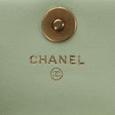 CHANEL Matelasse 19 Chain Bag Lamb Skin Gold Light green CC Auth 188887SAM-20