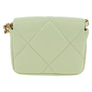 CHANEL Matelasse 19 Chain Bag Lamb Skin Gold Light green CC Auth 188887SAM-3