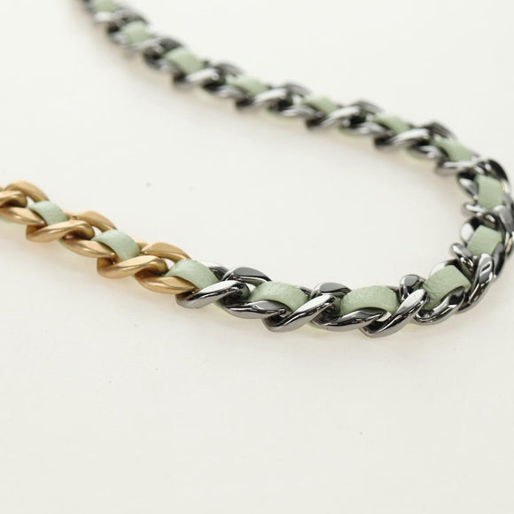 CHANEL Matelasse 19 Chain Bag Lamb Skin Gold Light green CC Auth 188887SAM