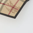 BURBERRY Nova Check Shoulder Bag PVC Beige Gold Auth 188891A-16