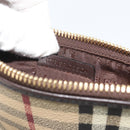 BURBERRY Nova Check Shoulder Bag PVC Beige Gold Auth 188891A-12