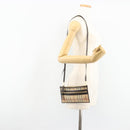 BURBERRY Nova Check Shoulder Bag PVC Beige Gold Auth 188891A-22