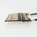 BURBERRY Nova Check Shoulder Bag PVC Beige Gold Auth 188891A-3