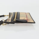 BURBERRY Nova Check Shoulder Bag PVC Beige Gold Auth 188891A-4