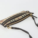BURBERRY Nova Check Shoulder Bag PVC Beige Gold Auth 188891A-6