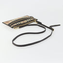 BURBERRY Nova Check Shoulder Bag PVC Beige Gold Auth 188891A-7