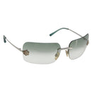 CHANEL Camelia Sunglasses metal Green CC Auth 188892-1