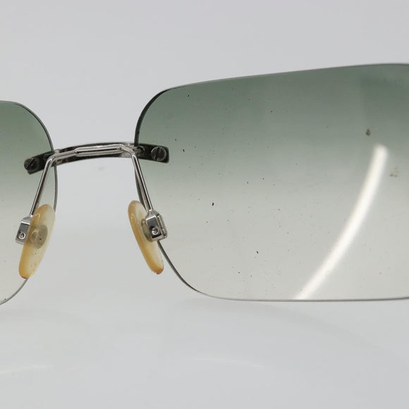 CHANEL Camelia Sunglasses metal Green CC Auth 188892