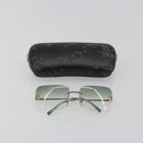 CHANEL Camelia Sunglasses metal Green CC Auth 188892-14