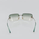 CHANEL Camelia Sunglasses metal Green CC Auth 188892-3