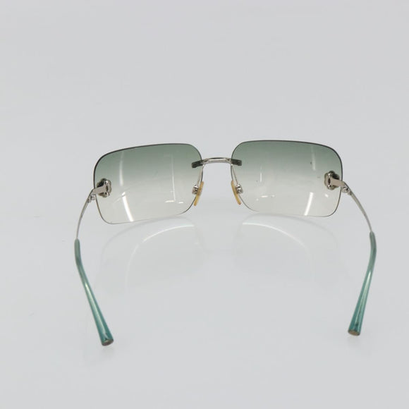 CHANEL Camelia Sunglasses metal Green CC Auth 188892