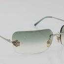 CHANEL Camelia Sunglasses metal Green CC Auth 188892-6