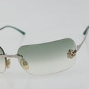 CHANEL Camelia Sunglasses metal Green CC Auth 188892-7