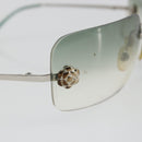 CHANEL Camelia Sunglasses metal Green CC Auth 188892-8