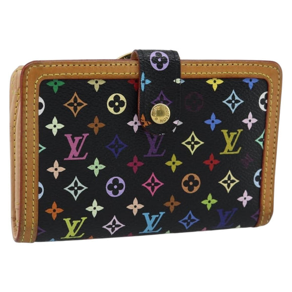 LOUIS VUITTON Multicolor Portefeuille Viennois Wallet Black M92988 Auth 188893A