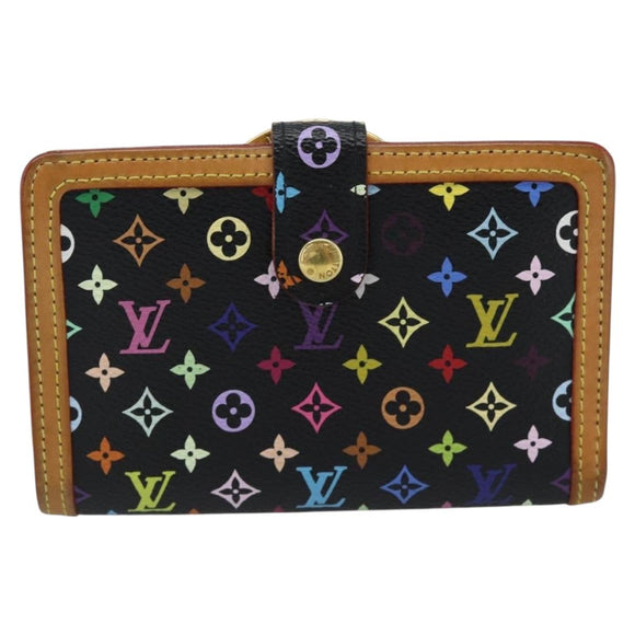 LOUIS VUITTON Multicolor Portefeuille Viennois Wallet Black M92988 Auth 188893A