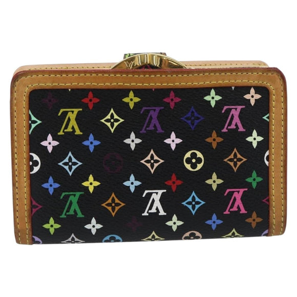 LOUIS VUITTON Multicolor Portefeuille Viennois Wallet Black M92988 Auth 188893A
