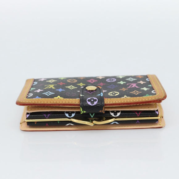 LOUIS VUITTON Multicolor Portefeuille Viennois Wallet Black M92988 Auth 188893A
