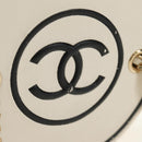 CHANEL Matelasse Chain Vanity Bag Lamb Skin White Gold CC Auth 188894SAM-15