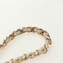 CHANEL Matelasse Chain Vanity Bag Lamb Skin White Gold CC Auth 188894SAM-17