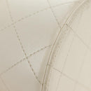 CHANEL Matelasse Chain Vanity Bag Lamb Skin White Gold CC Auth 188894SAM-18