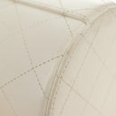 CHANEL Matelasse Chain Vanity Bag Lamb Skin White Gold CC Auth 188894SAM-20