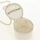 CHANEL Matelasse Chain Vanity Bag Lamb Skin White Gold CC Auth 188894SAM-24