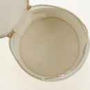 CHANEL Matelasse Chain Vanity Bag Lamb Skin White Gold CC Auth 188894SAM-10