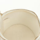 CHANEL Matelasse Chain Vanity Bag Lamb Skin White Gold CC Auth 188894SAM-27