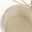 CHANEL Matelasse Chain Vanity Bag Lamb Skin White Gold CC Auth 188894SAM-28