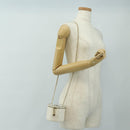 CHANEL Matelasse Chain Vanity Bag Lamb Skin White Gold CC Auth 188894SAM-29