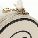 CHANEL Matelasse Chain Vanity Bag Lamb Skin White Gold CC Auth 188894SAM-14