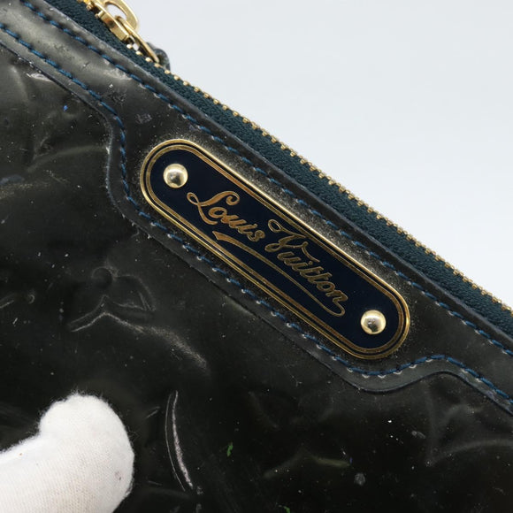 LOUIS VUITTON Vernis Pochette Cles NM Coin Purse Bluenuit M93665 LV Auth 188895