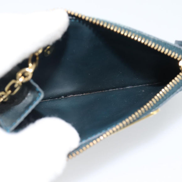 LOUIS VUITTON Vernis Pochette Cles NM Coin Purse Bluenuit M93665 LV Auth 188895