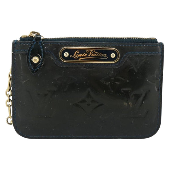 LOUIS VUITTON Vernis Pochette Cles NM Coin Purse Bluenuit M93665 LV Auth 188895
