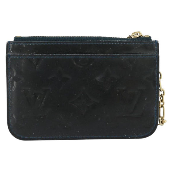 LOUIS VUITTON Vernis Pochette Cles NM Coin Purse Bluenuit M93665 LV Auth 188895