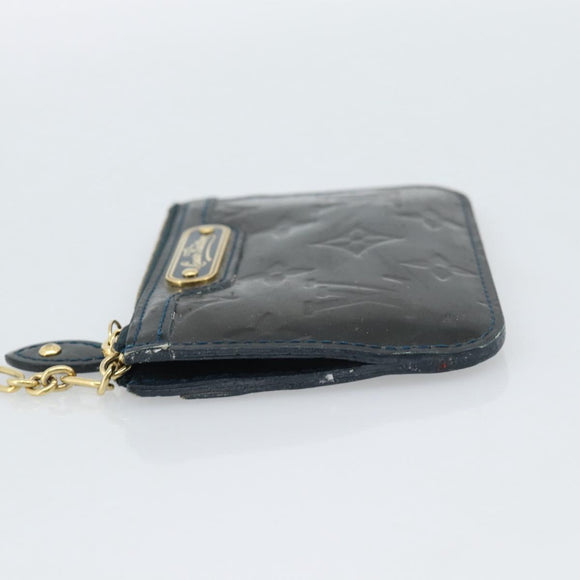 LOUIS VUITTON Vernis Pochette Cles NM Coin Purse Bluenuit M93665 LV Auth 188895