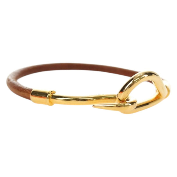 HERMES Jumbo Bracelet Leather Brown Auth 188897V