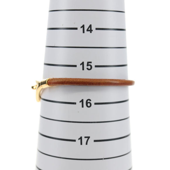 HERMES Jumbo Bracelet Leather Brown Auth 188897V