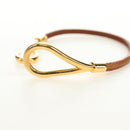 HERMES Jumbo Bracelet Leather Brown Auth 188897V-8