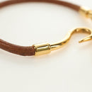 HERMES Jumbo Bracelet Leather Brown Auth 188898V-10