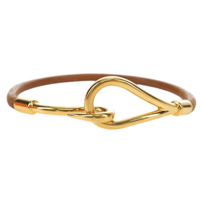 HERMES Jumbo Bracelet Leather Brown Auth 188898V - 0