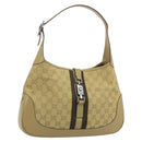 GUCCI GG Canvas Jackie Sherry Line Shoulder Bag Beige Silver 00963 Auth 188900V-1