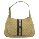GUCCI GG Canvas Jackie Sherry Line Shoulder Bag Beige Silver 00963 Auth 188900V-13