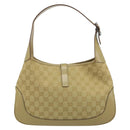 GUCCI GG Canvas Jackie Sherry Line Shoulder Bag Beige Silver 00963 Auth 188900V-2