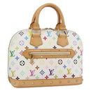 LOUIS VUITTON Monogram Multicolor Alma Hand Bag White M92647 LV Auth 188907V-1
