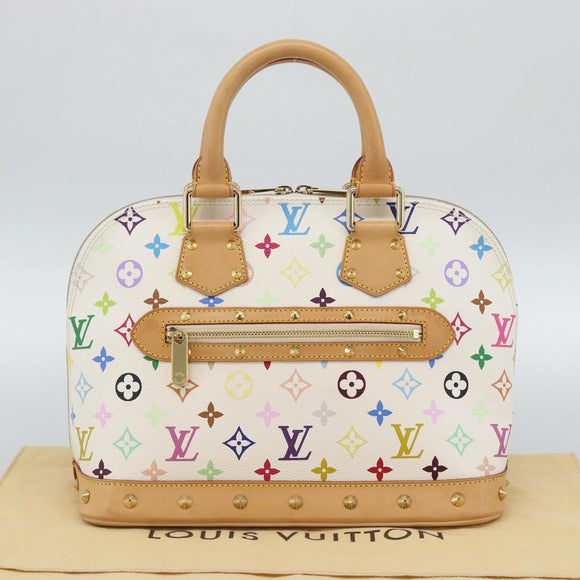 LOUIS VUITTON Monogram Multicolor Alma Hand Bag White M92647 LV Auth 188907V