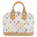 LOUIS VUITTON Monogram Multicolor Alma Hand Bag White M92647 LV Auth 188907V-2