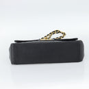 CHANEL Big Matelasse34 Chain Shoulder Bag Lamb Skin Black Gold CC Auth 188910V-5
