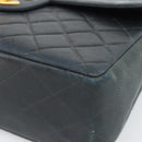 CHANEL Big Matelasse30 Chain Shoulder Bag Leather Black Gold CC Auth 188911V-9